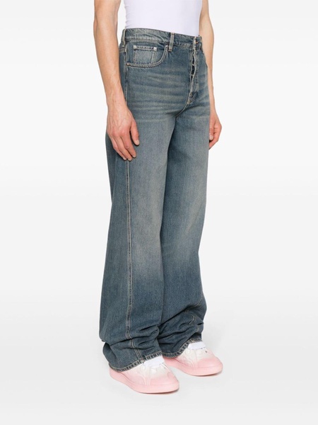 mid-rise straight-leg jeans