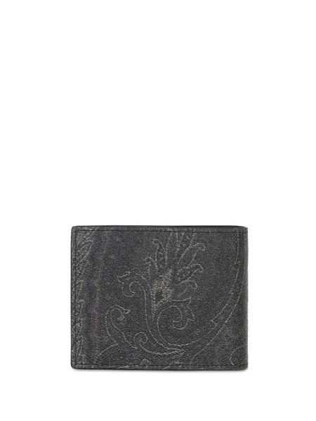 paisley-print cotton-blend wallet 