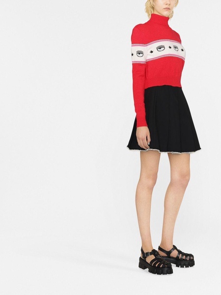 Logomania-panel roll-neck jumper