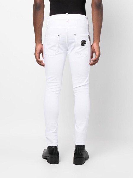 skinny-fit mid-rise jeans