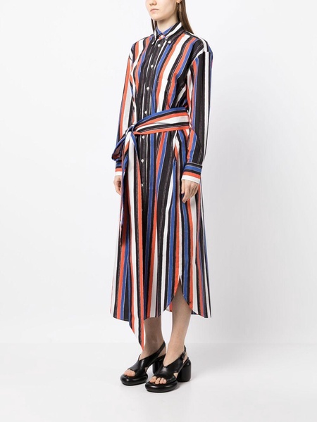 vertical-stripe midi dress