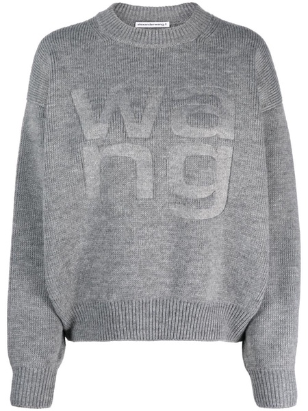 logo-debossed drop-shoulder jumper