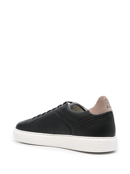 low-top leather sneakers