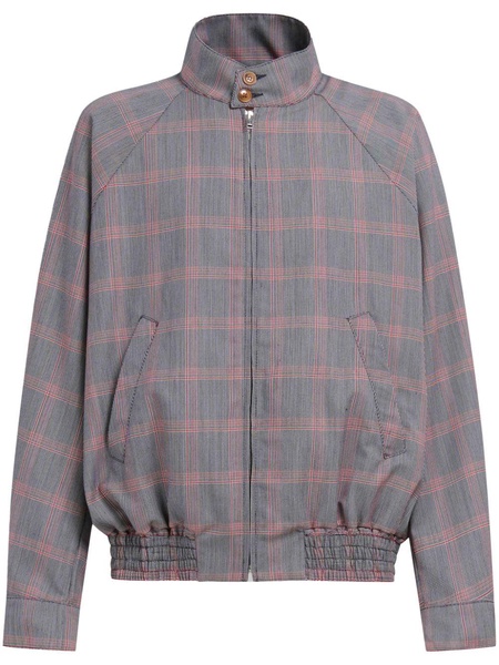 plaid-check bomber jacket