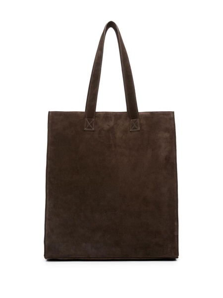 panelled suede tote bag