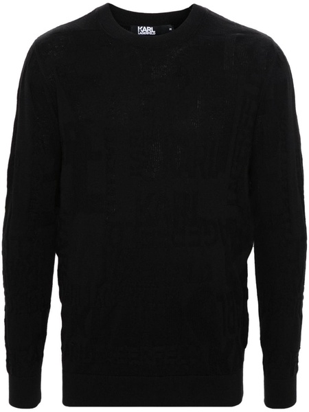 jacquard-logo cotton jumper 