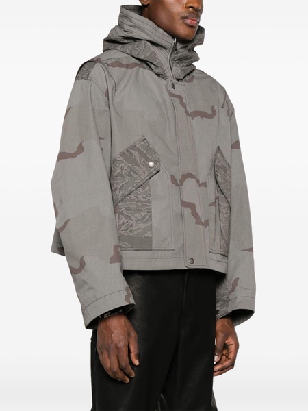 camouflage-print hooded jacket