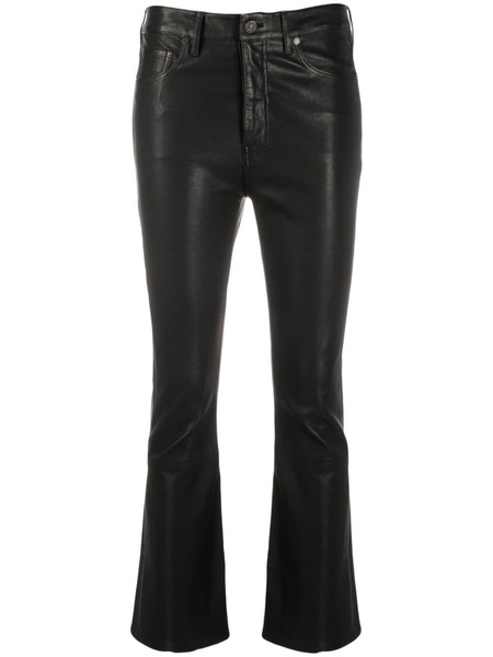 faux-leather trousers