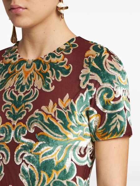 patterned-jacquard tulle T-shirt