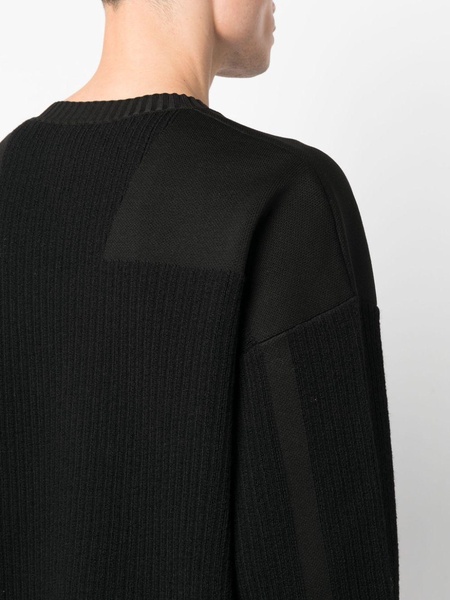 ribbed-knit panelled jumper