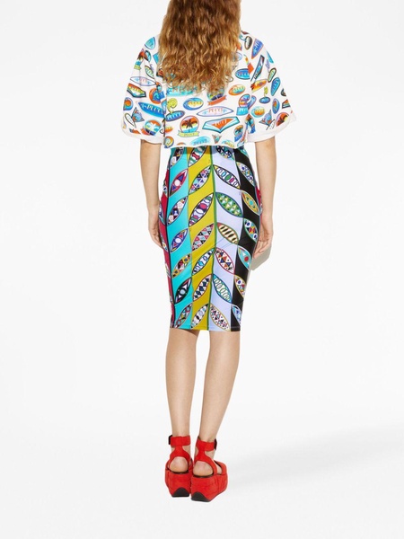 graphic-print high-waisted skirt