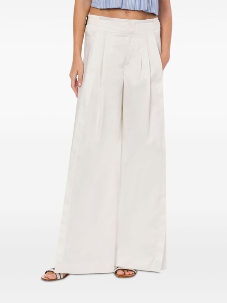 wide-leg cotton trousers