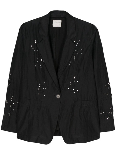 rhinestone-embellished single-breasted blazer