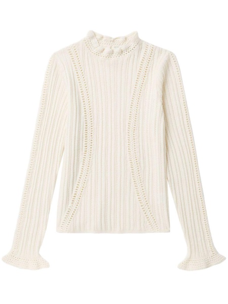 Riva crochet-detailing wool jumper