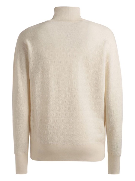 monogram-jacquard roll-neck jumper