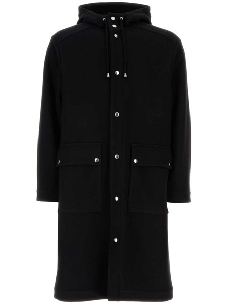 drawstring buttoned parka