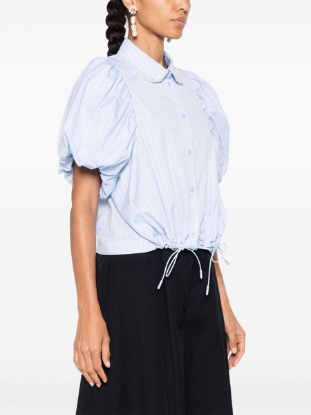 cropped puff-sleeve shirt