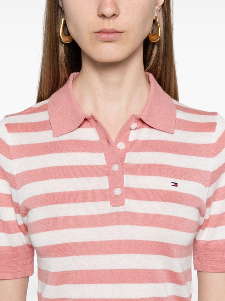 striped knitted polo shirt