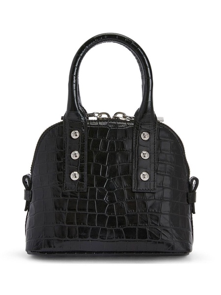 crocodile-print leather tote bag