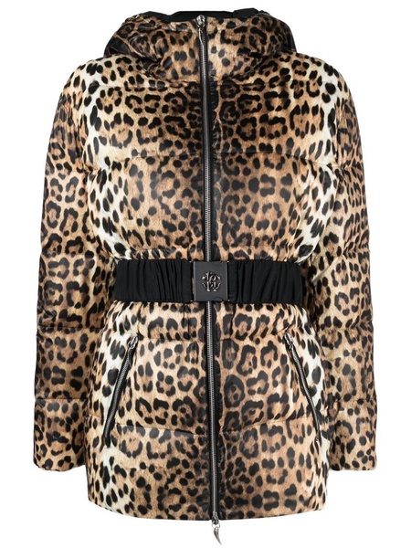 leopard-print padded jacket