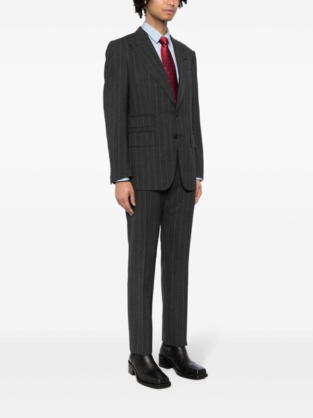 tailored single-breasted wool suit