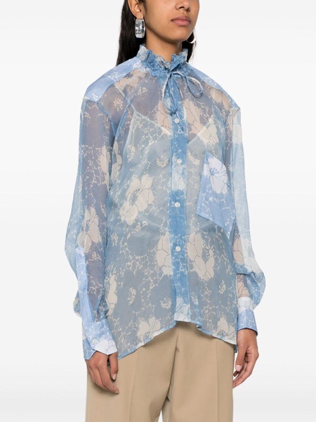 floral silk shirt