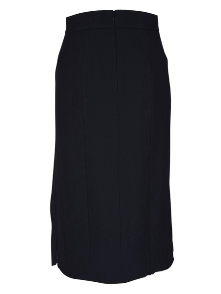 plisse-insets double-face pencil skirt 