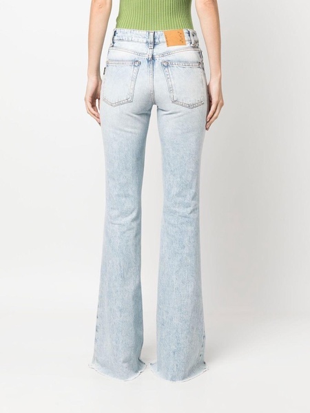 low-rise flared jeans