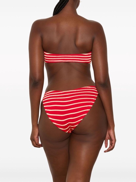 Jean striped strapless bikini