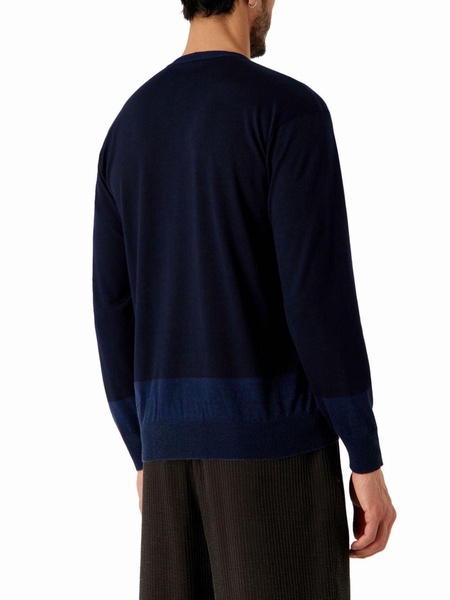 crew-neck stripe-pattern jumper