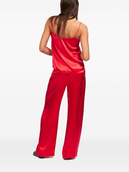 wide-leg satin trousers