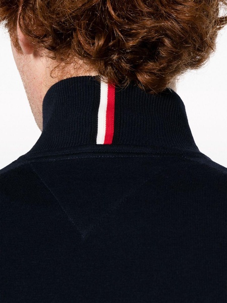 embroidered-logo zip-up sweatshirt