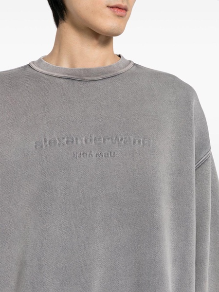 logo-embossed acid sweatshirt