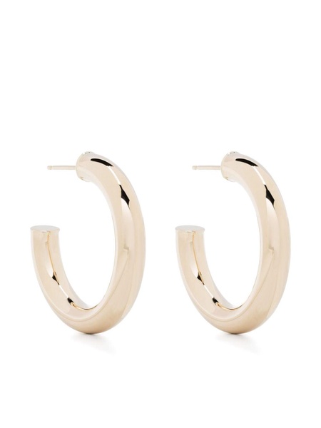 14kt yellow gold medium hollow hoop earrings