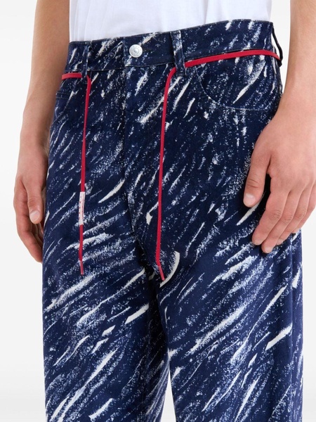 abstract-pattern print wide-leg jeans 