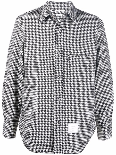 houndstooth-pattern shirt jacket