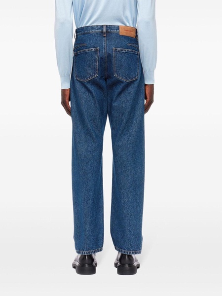 mid-rise straight-leg jeans