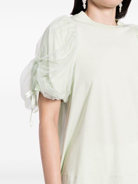 tulle-insert cotton T-shirt