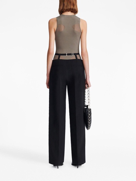 buckled-waist cut-out trousers