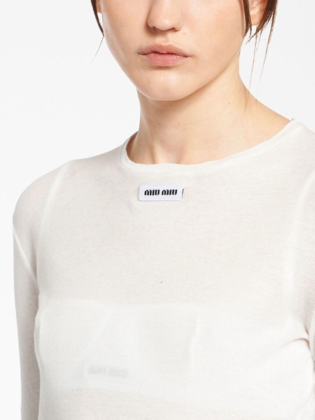 logo-patch ribbed jersey dress