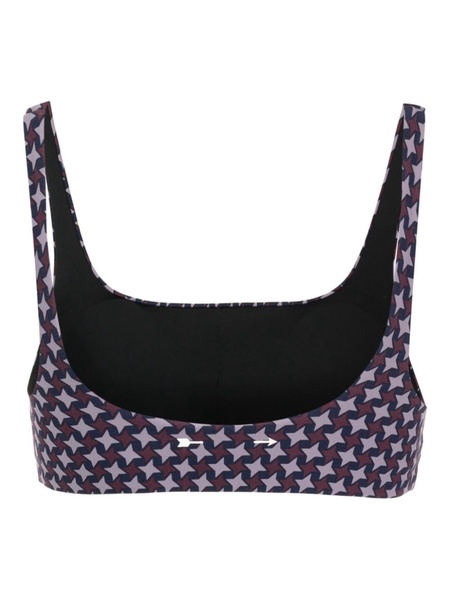 graphic-print square-neck sports bra