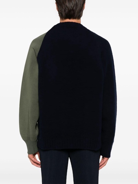 knit-panelled sweatshirt