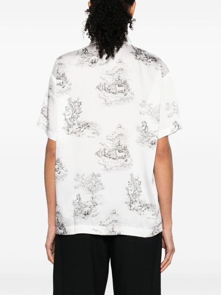 Toile de Jouy-print satin shirt