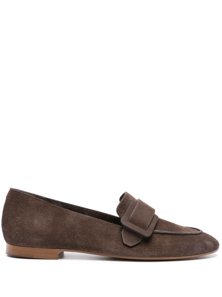 buckle-detail suede loafers