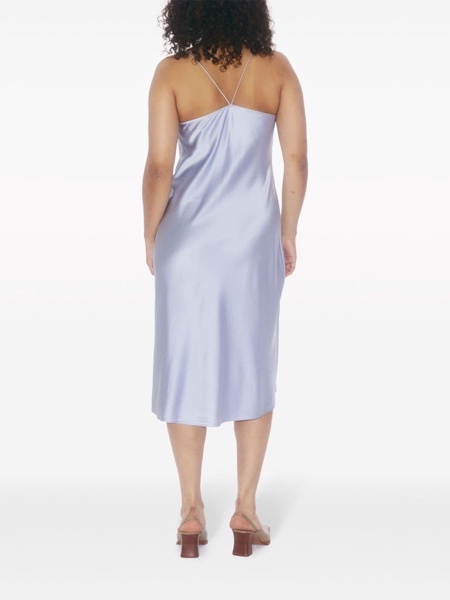 draped stretch-silk slip dress