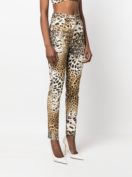 leopard-print tapered-leg trousers 