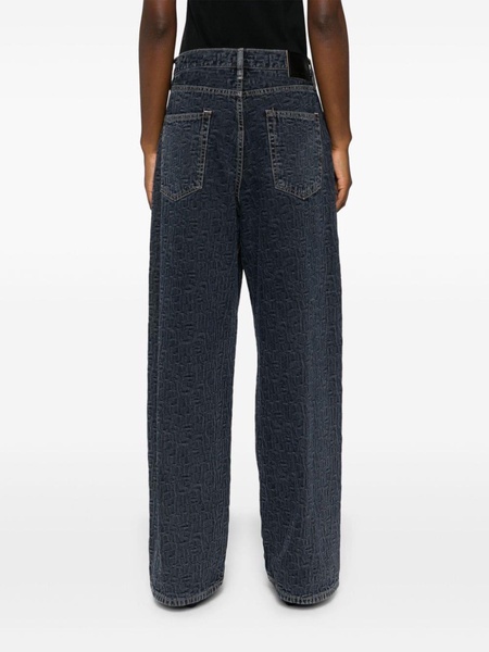 monogram-jacquard straight-leg jeans