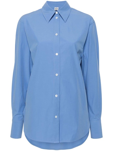 pointed-collar poplin shirt