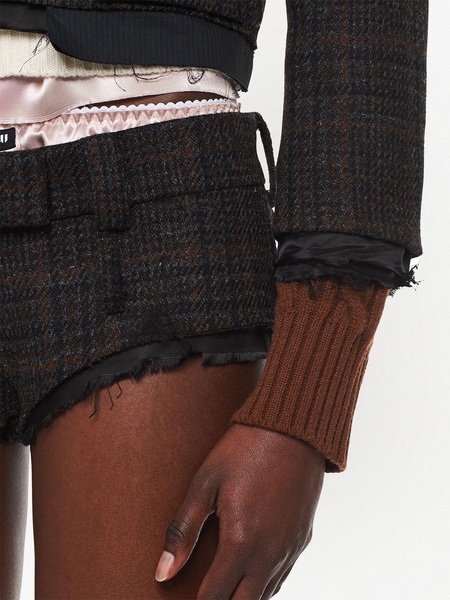 belted check shorts 