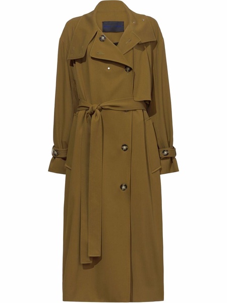 technical twill trench coat